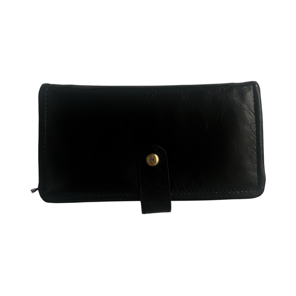 Hobo Black Long Leather open Wallet
